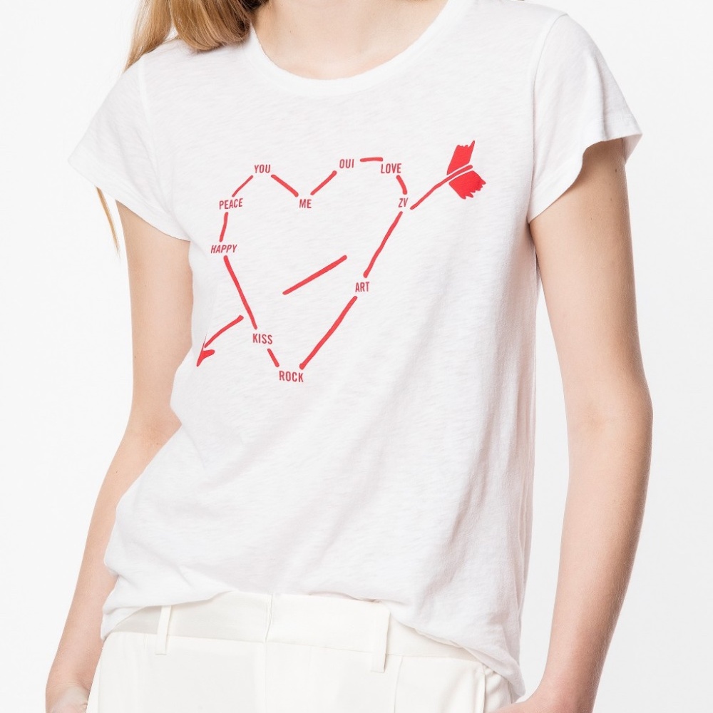 Zadig & Voltaire white heart t-shirt
